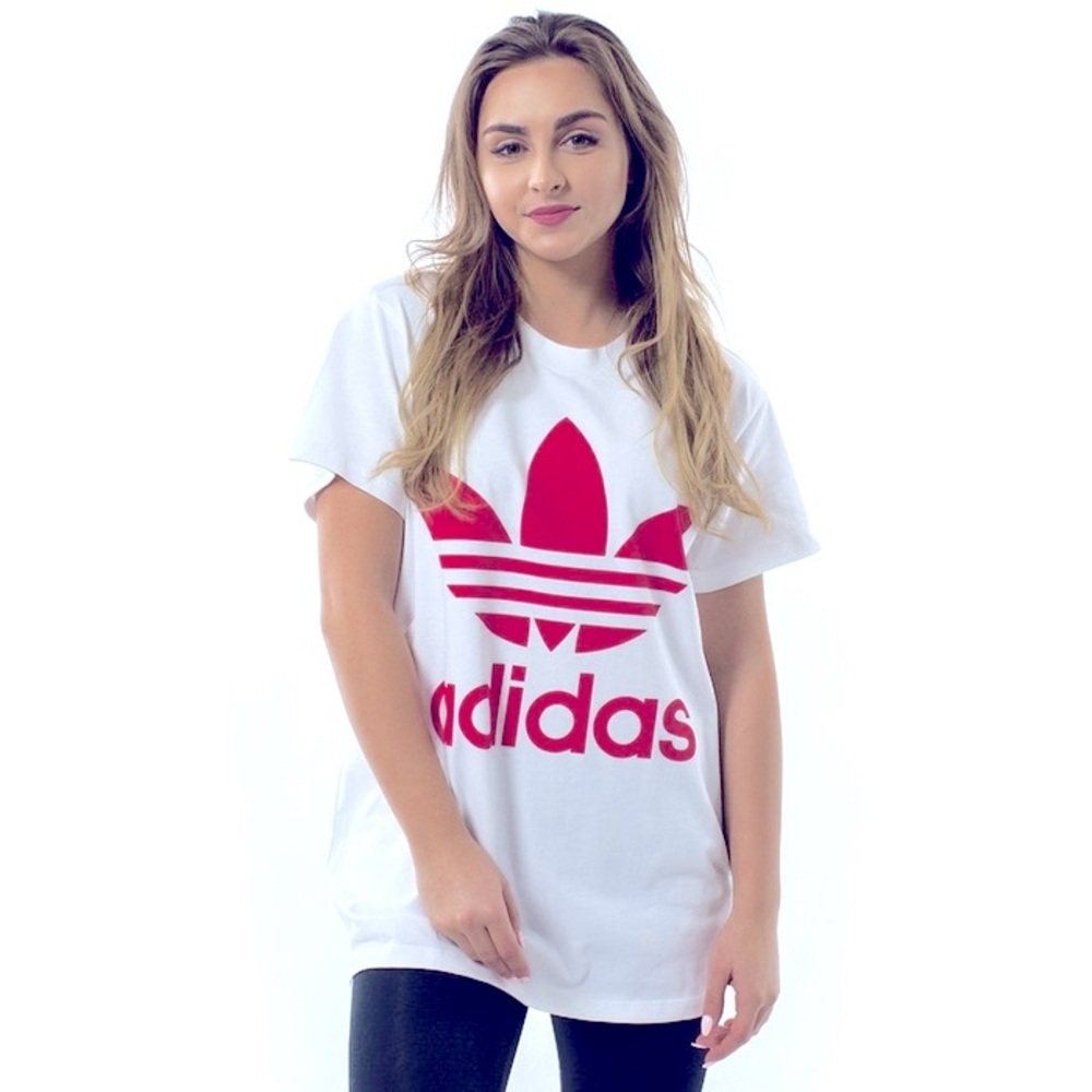 Adidas Originals White T-Shirt with Red Trefoil Logo - Picture 13 of 16